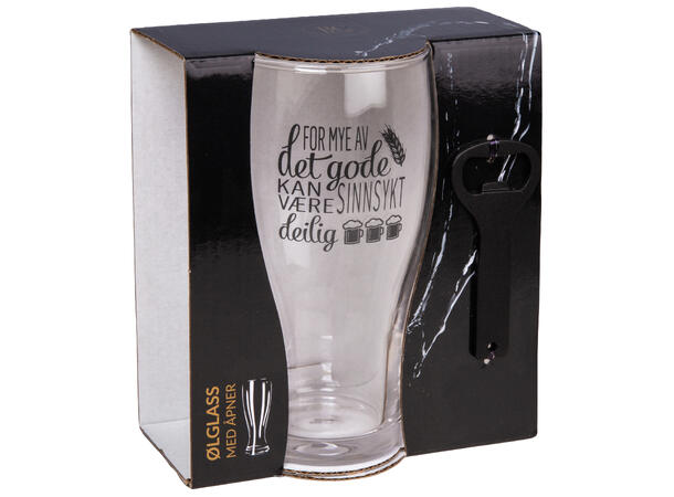 Ølglass m/åpner For mye av det 0,5L 16cm Volum: 570ml. Tåler oppvaskmaskin. Fpk:6 