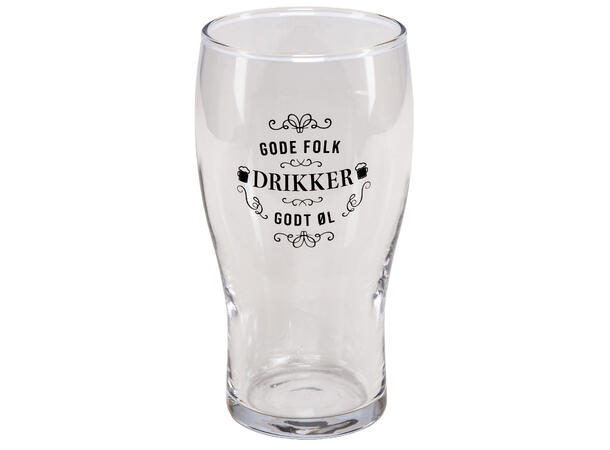 Ølglass m/åpner Gode folk..øl 0,5L 16cm Volum: 570ml. Tåler oppvaskmaskin 