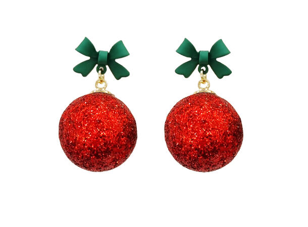 Ørering røde julekuler par i gaveeske Sink uten kadmium, nikkel, bly 