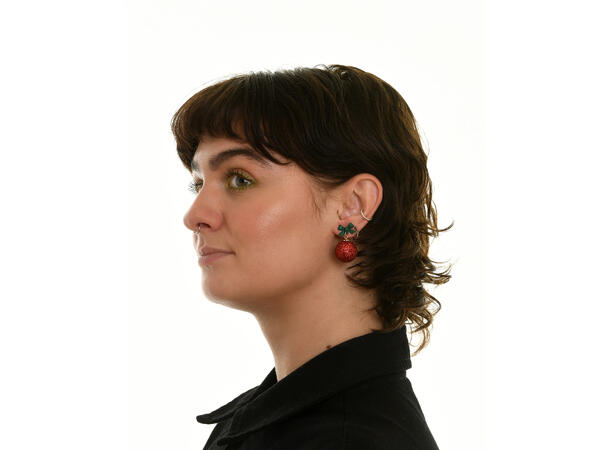 Ørering røde julekuler par i gaveeske Sink uten kadmium, nikkel, bly 