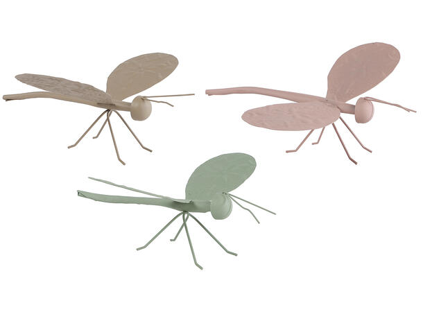 Øyenstikker pastell metall 23x10cm 3ass 