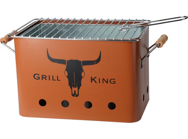 BBQ Grill 32x20x20cm matt oransje m/sort Med håndtak 
