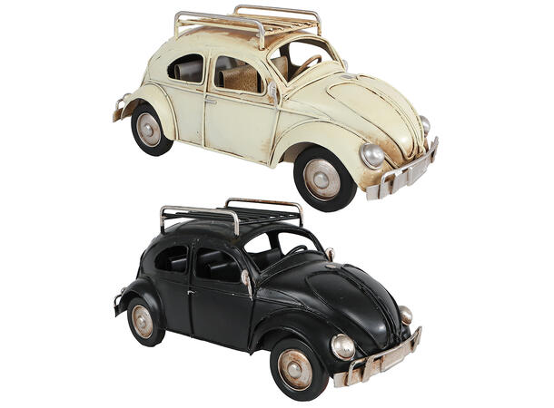 Bil bobble krem/sort metall 20x10cm 2ass 