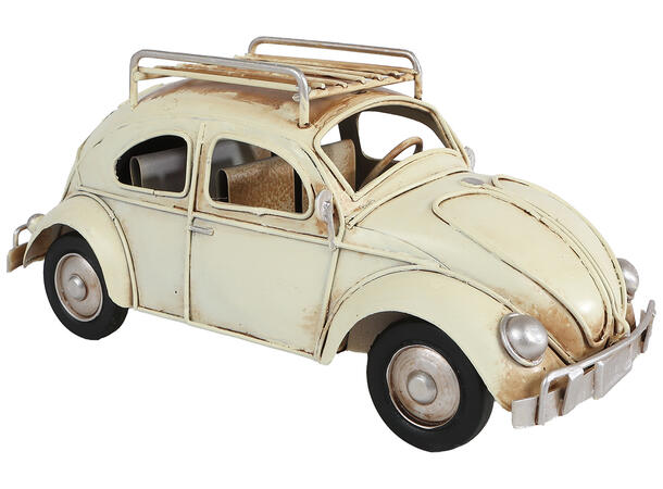 Bil bobble krem/sort metall 20x10cm 2ass 