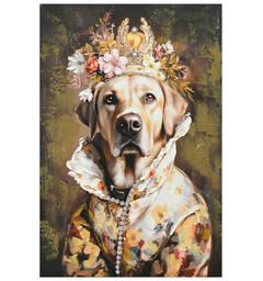 Bilde Lerretsbilde Hund m/krone 60x90cm