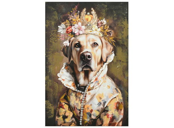 Bilde Lerretsbilde Hund m/krone 60x90cm 