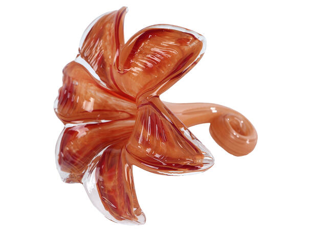 Blomst blad glass amber 14x14x11cm Forpakning 8stk 