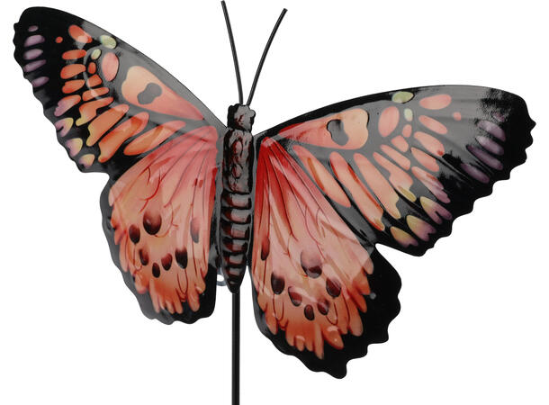 Blomsterpinne sommerfugl metal 66cm 6ass Selges kun forpakning 24stk Vekt:100gr 