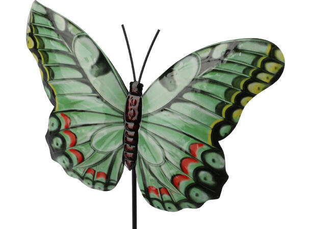 Blomsterpinne sommerfugl metal 66cm 6ass Selges kun forpakning 24stk Vekt:100gr 