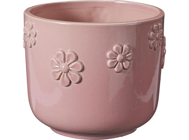 Blomsterpotte blomster 12,5x14,5cm 3ass Porselen 