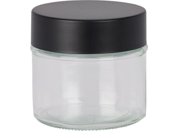 Boks Oppbevaringsglass 80 ml 6x6cm Display 12stk. PE-tetning i lokk 