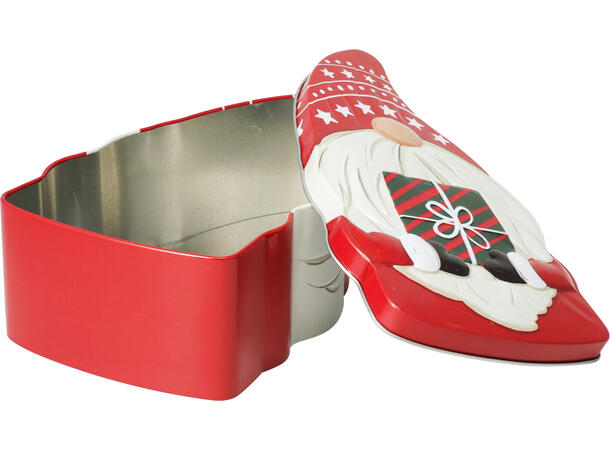 Boks metall nisse rød 20x10x7cm 3ass Vekt:130gram 