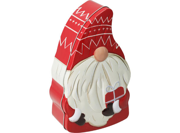 Boks metall nisse rød 20x10x7cm 3ass Vekt:130gram 