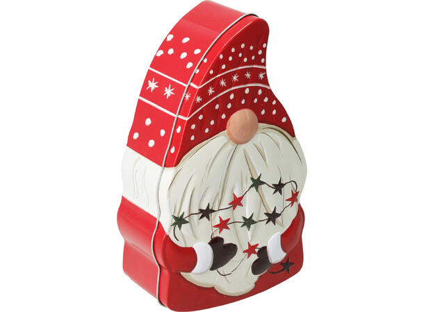 Boks metall nisse rød 20x10x7cm 3ass Vekt:130gram 