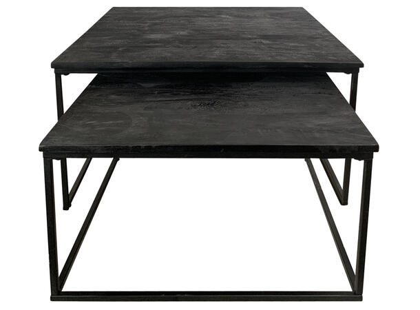 Bord sort tre/metall s/2 65x65x35cm 80x80x42cm 