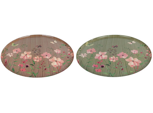 Brett grønn/rosa metall 34x34cm 2ass 