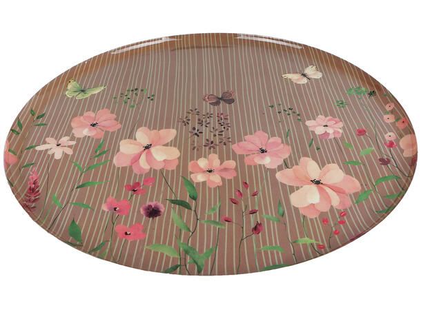 Brett grønn/rosa metall 34x34cm 2ass 