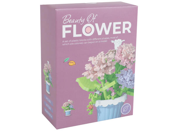 Byggesett blomsterpotte mini kloss 12ass Forpk 12stk 105-365 deler pr sett 