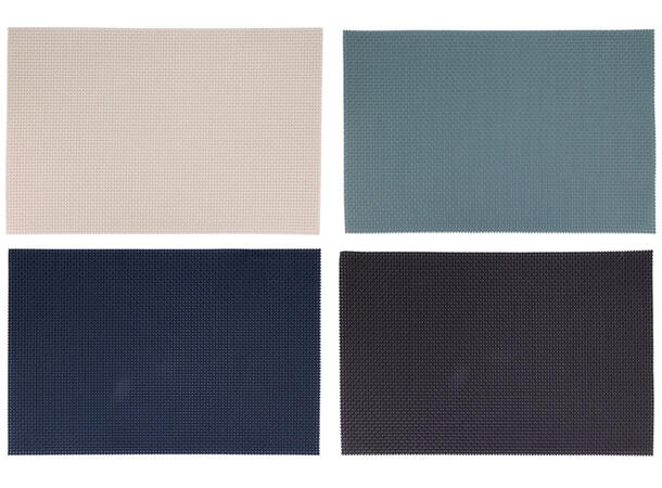 Dekkebrikke ensfarget PP 45x30cm 4ass Forpakning: 24stk Vekt:97gram 