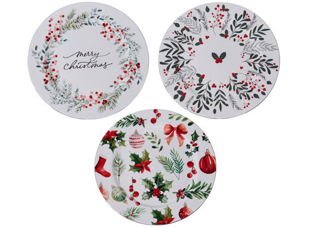 Dekketallerken julemotiv 33cm 3ass Vekt: 285gram 