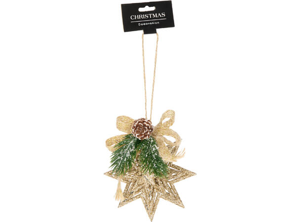 Dekor ass juledekor champagne 10cm 3ass Display med 36stk 