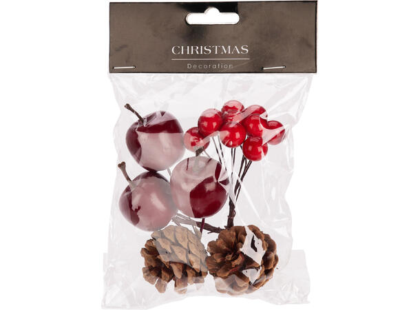 Dekor miks frukt/kongle/sopp 6ass Display 36stk 