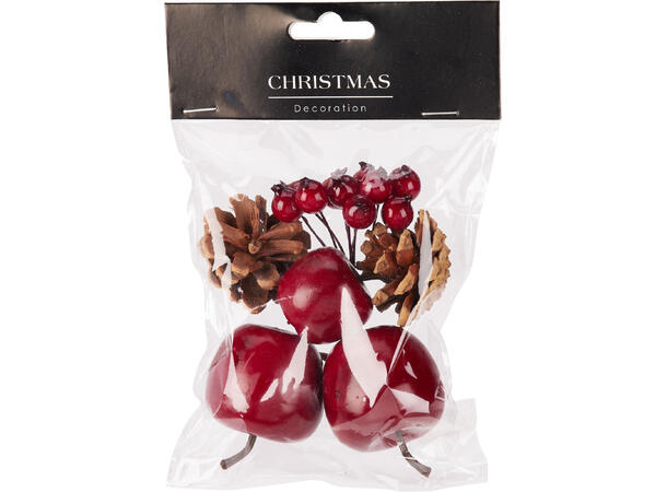 Dekor miks frukt/kongle/sopp 6ass Display 36stk 