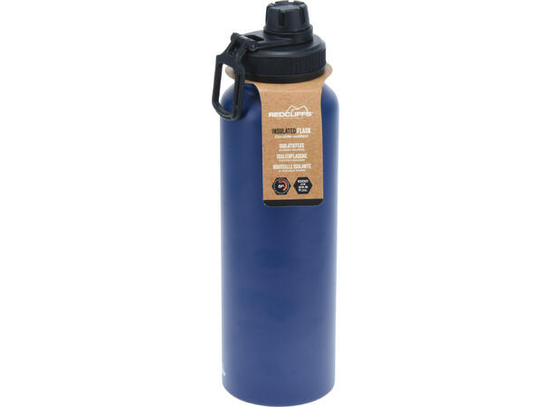 Drikkeflaske termo 1L h:25,5cm 3ass blå,oker,grå 