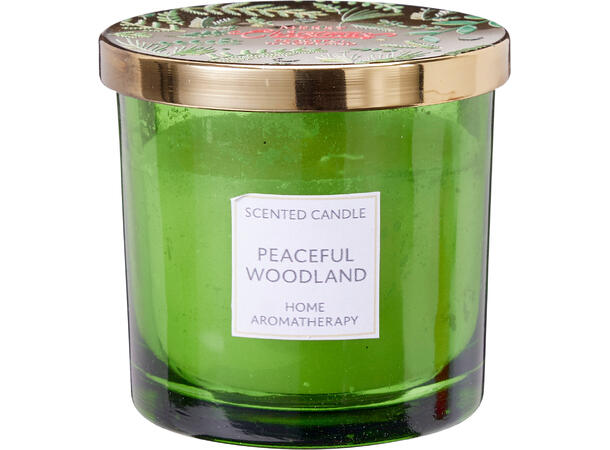 Duftlys glass Rød Grønn 10x10cm 2ass Brenntid 15t 