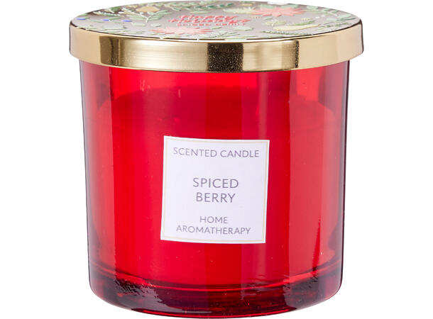 Duftlys glass Rød Grønn 10x10cm 2ass Brenntid 15t 