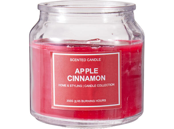 Duftlys i glasskrukke 10x10cm 3ass Rød Grønn Hvit Brenntid: 65t 