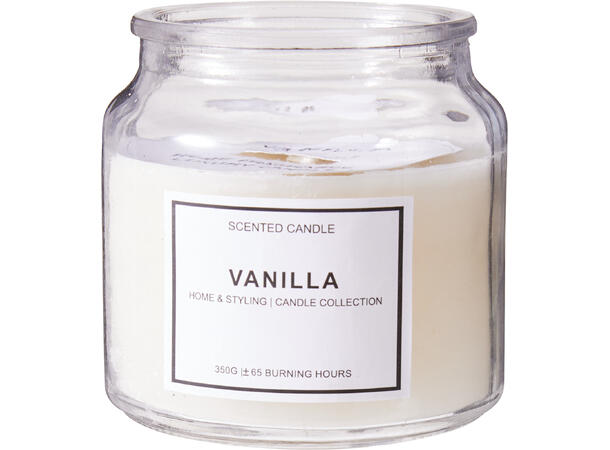 Duftlys i glasskrukke 10x10cm 3ass Rød Grønn Hvit Brenntid: 65t 