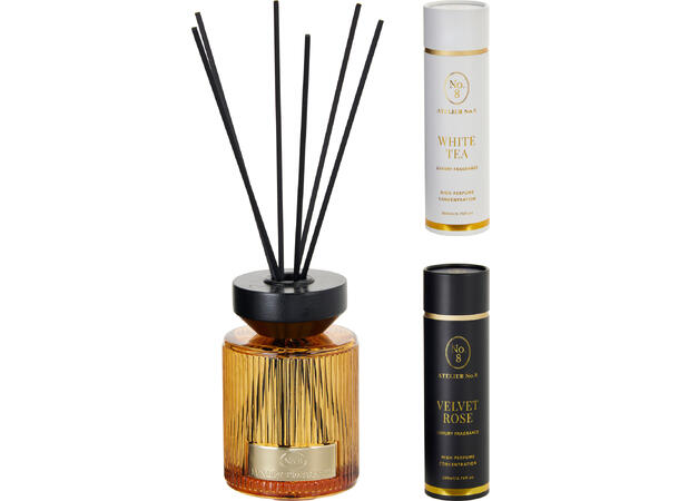Duftolje 200ml Sort Hvit gull 2ass Duft: Hvit te Rose 