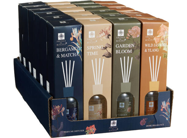 Duftolje luftfrisker 30ml 4 pinner 4ass Display 12stk Jasmin Bergamot Vår Hage 