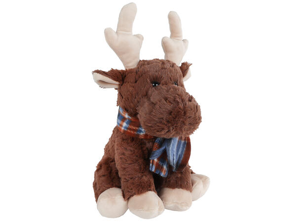 Elg sittende brun plysj 30cm Forpk 4stk Take Me Home Plysj 