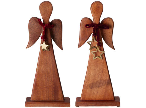 Engel mørk mangotre m/stjerne 40cm 2ass 