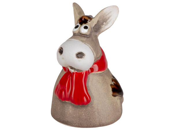 Esel m/skjerf grå keramikk 9cm 