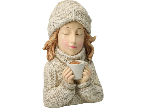 Figur jente vinterklær 12x11x20cm 2ass Forpakn.4stk 