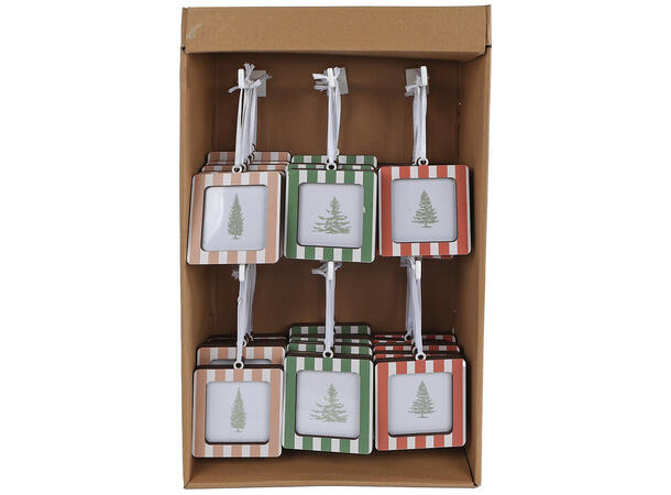 Fotoramme Jul krem/brun tre 9x9cm 3ass Display 48stk 