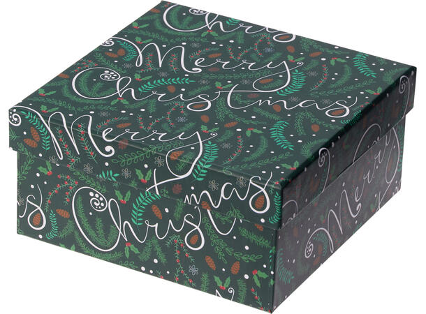 Gaveeske Merry rød,grønn,hvit 14,5x7cm Display med 9stk Vekt:100gram pr stk 
