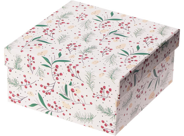 Gaveeske Merry rød,grønn,hvit 14,5x7cm Display med 9stk Vekt:100gram pr stk 