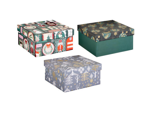 Gaveeske kraft Julemotiv 14x14x7cm 3ass Display 9stk 