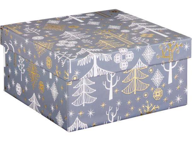 Gaveeske kraft Julemotiv 14x14x7cm 3ass Display 9stk 