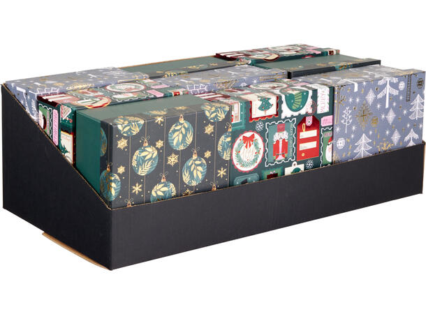 Gaveeske kraft Julemotiv 14x14x7cm 3ass Display 9stk 