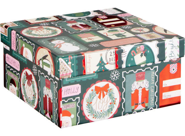 Gaveeske kraft Julemotiv 14x14x7cm 3ass Display 9stk 