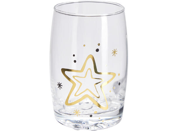 Glass Julemotiv 300ml 10,5cm 2stk 2ass Forpk 2pk Glass  Vekt 180g pr stk 