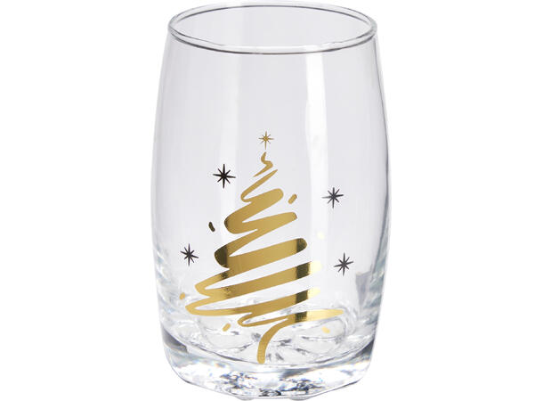 Glass Julemotiv 300ml 10,5cm 2stk 2ass Forpk 2pk Glass  Vekt 180g pr stk 