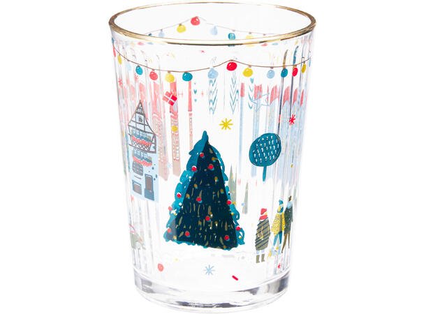 Glass Julenatt/tekst 9x12cm 500ml 4ass 
