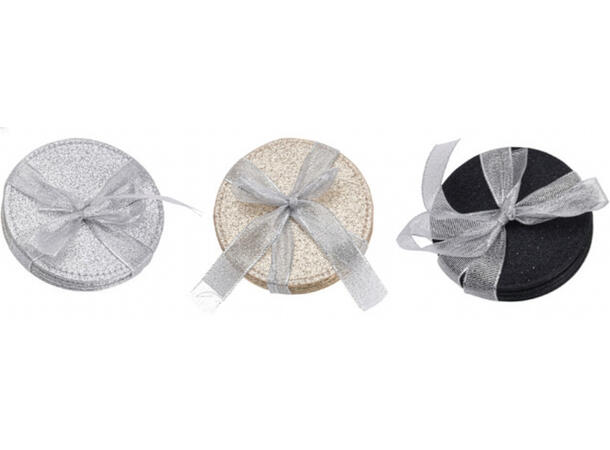 Glassbrikke PU shiny/glitt s/4 10cm 3ass Dobbeltsidig 