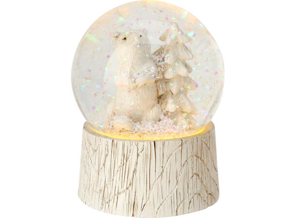 Glasskule LED dyr antikk hvit h:8,5cm 3a Display 12stk 2xLR44 inkl Vekt: 240g 